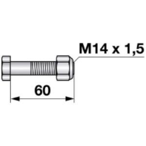 Frässchraube mit Sicherungsmutter M 14x1,5x60